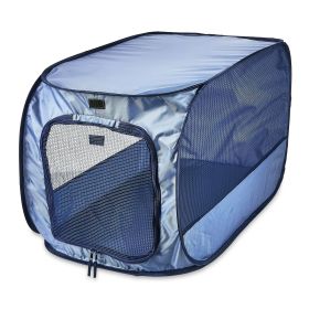Soft-Sided Pop Open Dog Kennel, Blue, Medium