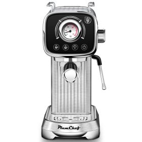 20 Bar Professional Espresso Machine With Milk Frother, Single & Double Shot, ESE Pod Compatible, Visual Display Of Pressure, Removable Water Tan (Option: KFJ8818)