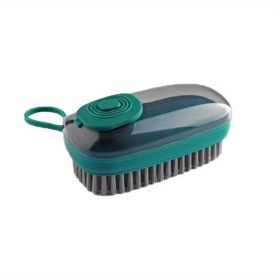 1pc; Multifunctional Hydraulic Cleaning Brush; Kitchen Washing Pot Brush; Household Cleaning Brush Three-piece Set Laundry Brush; Automatic Dosin (Color: Green)