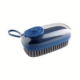 1pc; Multifunctional Hydraulic Cleaning Brush; Kitchen Washing Pot Brush; Household Cleaning Brush Three-piece Set Laundry Brush; Automatic Dosin (Color: Blue)