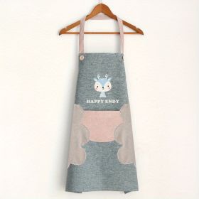 1pc Cute Cartoon Apron; Waterproof And Oil-proof Apron; Hand Wipeable Sleeveless Kitchen Cooking Apron; Cooking And Baking Supplies; Kitchen Tool (Color: Grey)