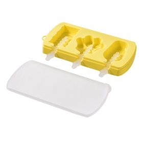 1pc Ice Cream Mold; Handmade DIY Making Ice Ball; Cute Cartoon Grinder; Household Silicone Ice Stick; Ice Ball; Homemade Ice Cube; Cheese Pastry (Color: Yellow-Ice Cream Mold)
