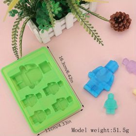 1pc 6 Styles Ice Cube Mold; Building Blocks Modeling Ice Tray Silicone Mold DIY Robot Building Blocks Ice Cube Mold Chocolate Mold Cake Decoratio (Items: Style-A)