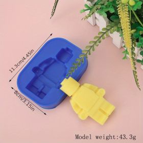 1pc 6 Styles Ice Cube Mold; Building Blocks Modeling Ice Tray Silicone Mold DIY Robot Building Blocks Ice Cube Mold Chocolate Mold Cake Decoratio (Items: Style-F)
