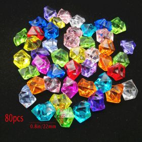Premium Multicolored Fake Crushed Ice Rocks; Fake Diamonds Plastic Ice Cubes Acrylic Clear Ice Rock Diamond Crystals Fake Ice Cubes Gems For Deco (size: 16*22mm(80pcs))