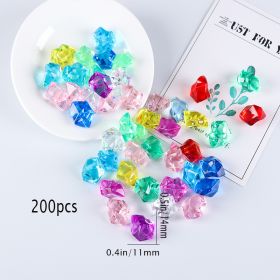 Premium Multicolored Fake Crushed Ice Rocks; Fake Diamonds Plastic Ice Cubes Acrylic Clear Ice Rock Diamond Crystals Fake Ice Cubes Gems For Deco (size: 11*14mm(200pcs))