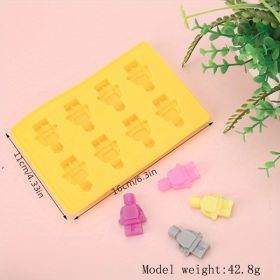 1pc 6 Styles Ice Cube Mold; Building Blocks Modeling Ice Tray Silicone Mold DIY Robot Building Blocks Ice Cube Mold Chocolate Mold Cake Decoratio (Items: Style-B)