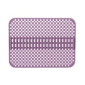 1pc Kitchen Silicone Drain Mat; Kitchen Sink Protection Anti-Scratch Mat; Non-Slip Card Bowl Card Position Mat; 16.93*12.6inch (Color: Purple, Quantity: 1PC)