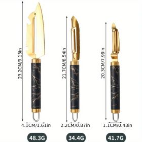 "The Last Peeler You'll Need - Surgical Steel Blades for All Kitchen Tasks" (Quantity: 3pc fruit and vegetable peeler)