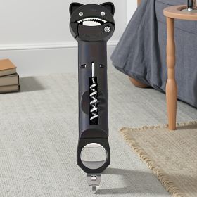 4-in-1 And 5-in-1 Can Openers And Bottle Openers, Suitable For Seniors With Arthritis And Hand Weakness (Color: Black)